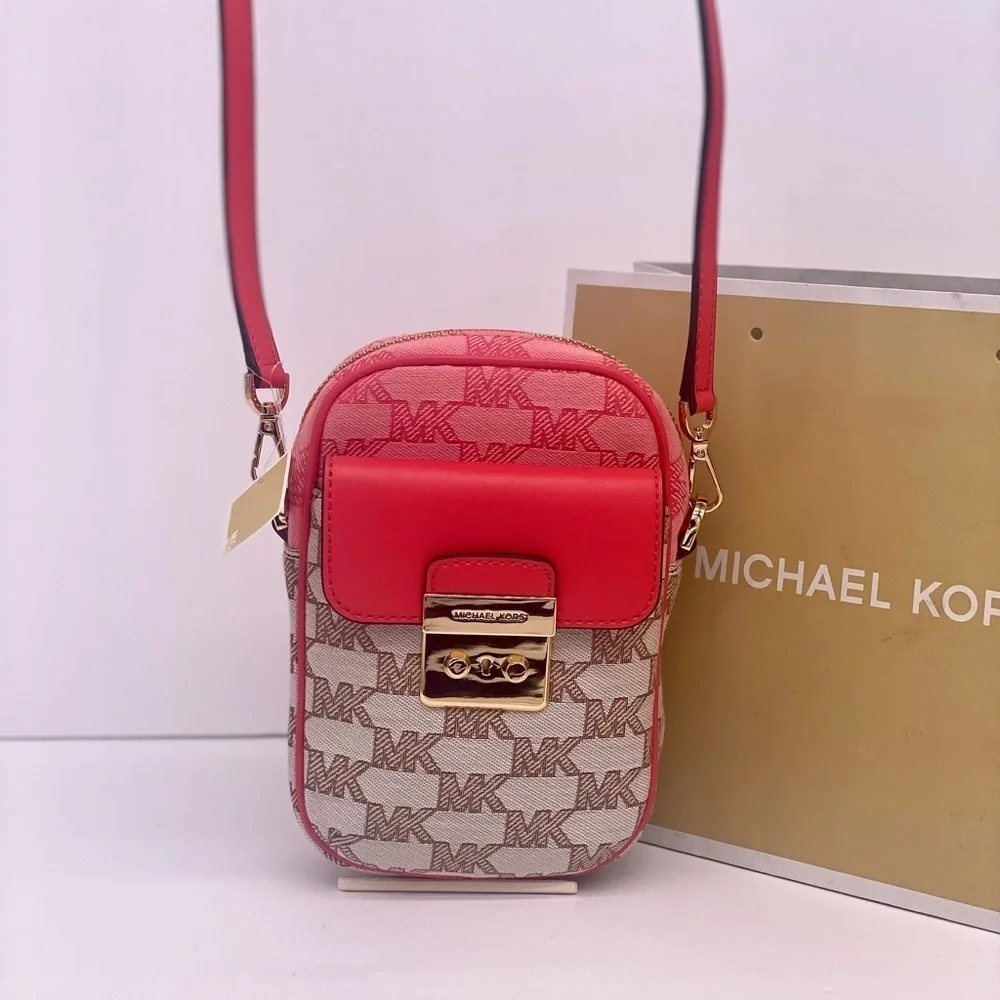 Michael Kors Sloan Editor Small Phone Logo Jacquard Crossbody